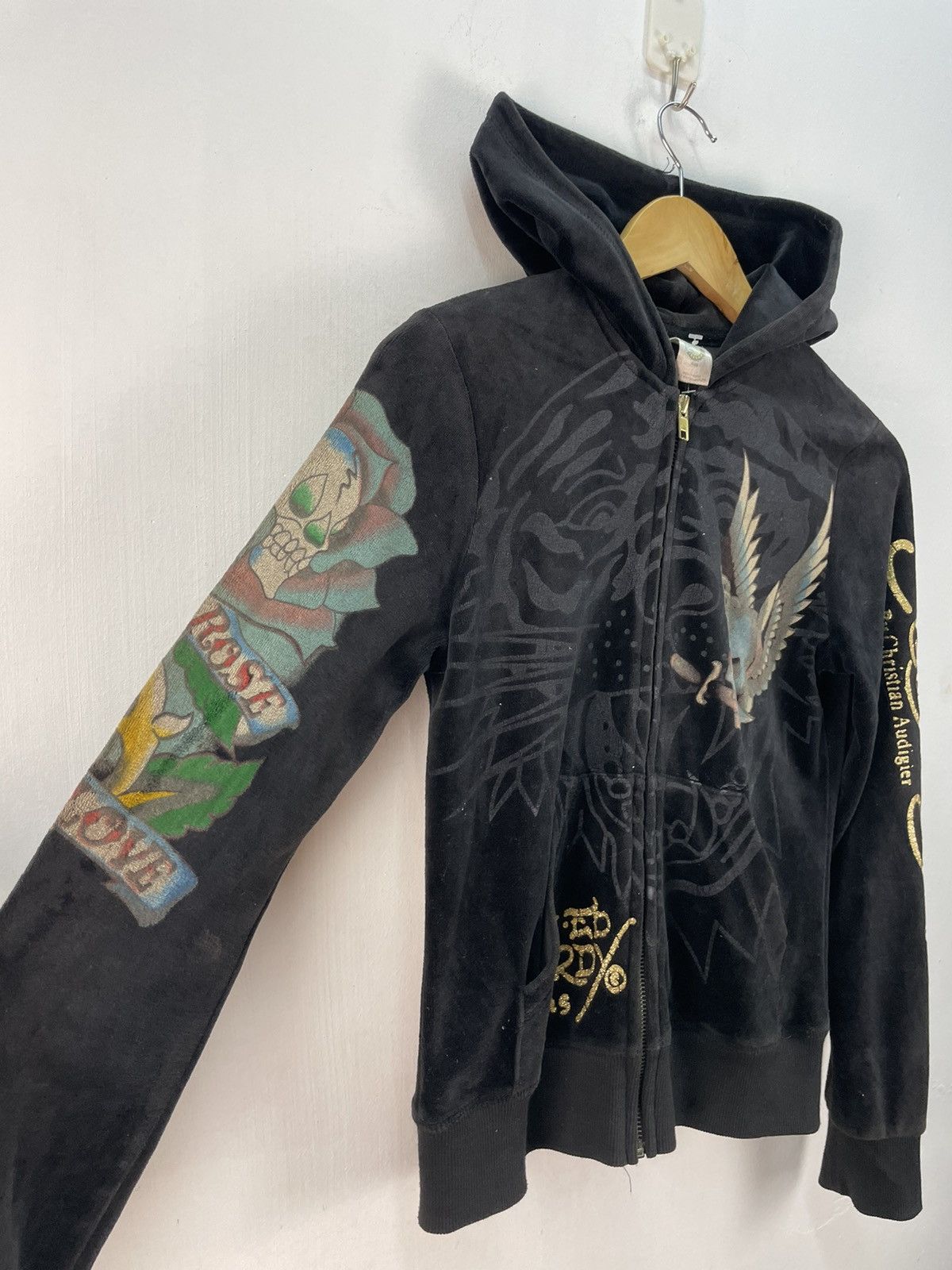 Christian Audigier Christian Audigier Ed Hardy Hoodie Zipper Velvet Size US S / EU 44-46 / 1 - 5 Thumbnail
