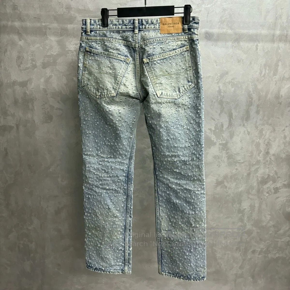 Balenciaga Balenciaga Blue Rhinestone Button Jeans. Size US 27 - 2 Thumbnail