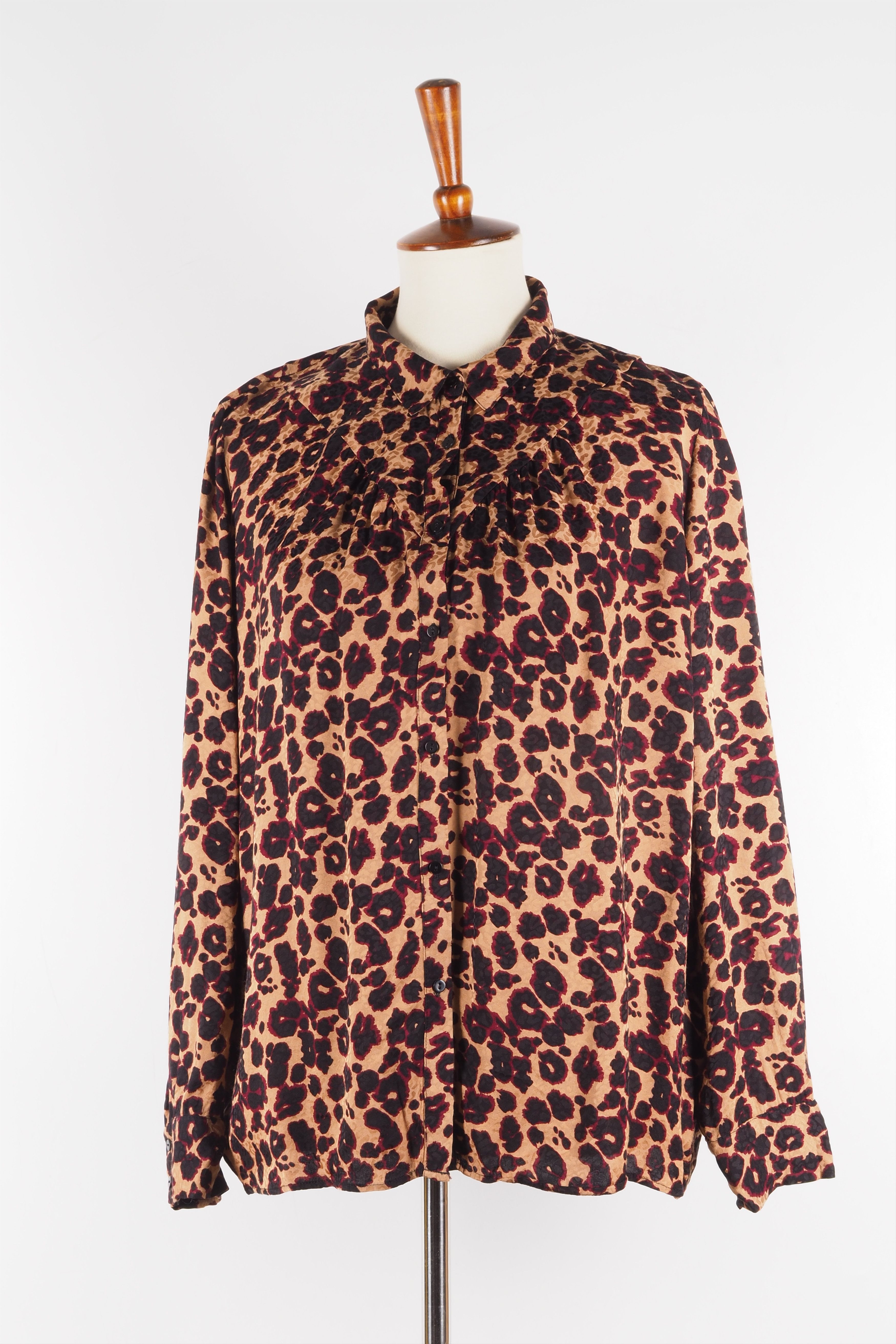 ba&sh Ba&sh Tim Animal Print Long Sleeve Blouse Shirt Size M / US 6-8 / IT 42-44 - 4 Thumbnail
