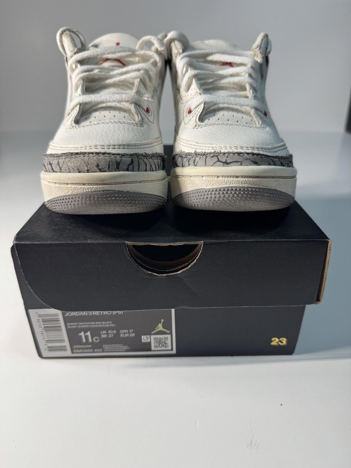 Jordan Brand Jordan Toddler White 11c White Cement Reimagined Size US 11 / EU 44 - 2 Thumbnail