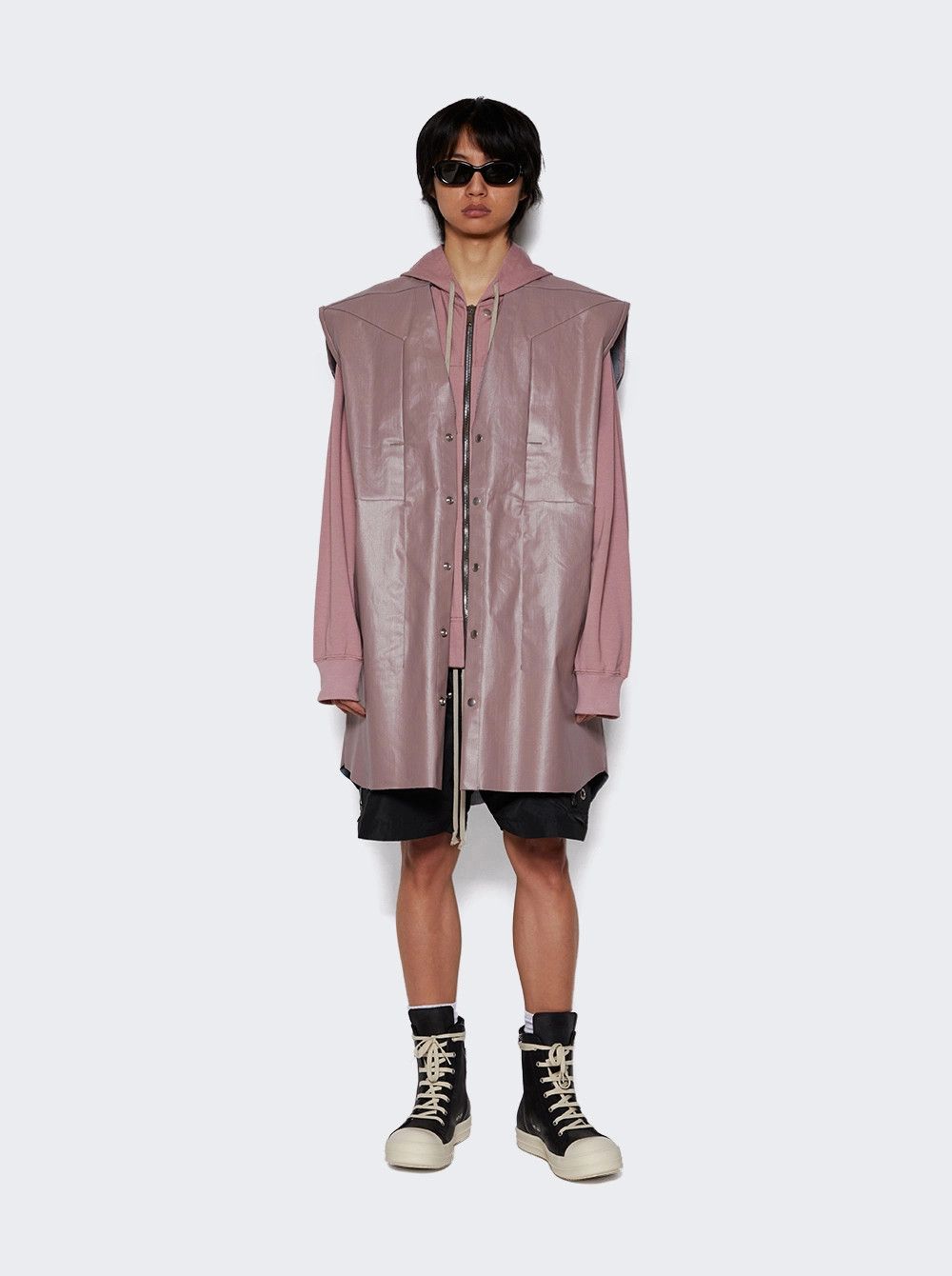 Rick Owens o1mle0226 Strobe Jumbo Cut Out Outershirt in Pink Size US L / EU 52-54 / 3 - 2 Thumbnail