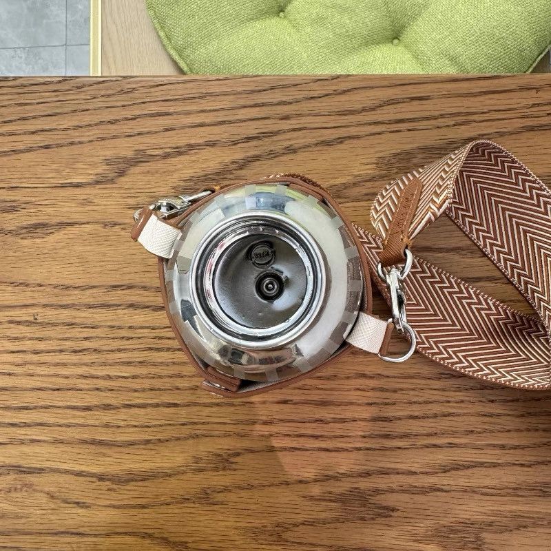 Other Designer Stainless Steel Flask with Leather Strap Size ONE SIZE - 6 Thumbnail