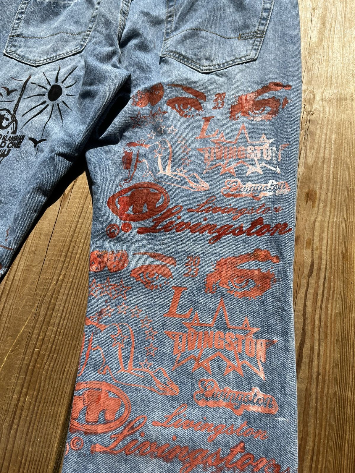 Other Custom Crazy Sample Print Jeans Size US 34 / EU 50 - 9 Thumbnail
