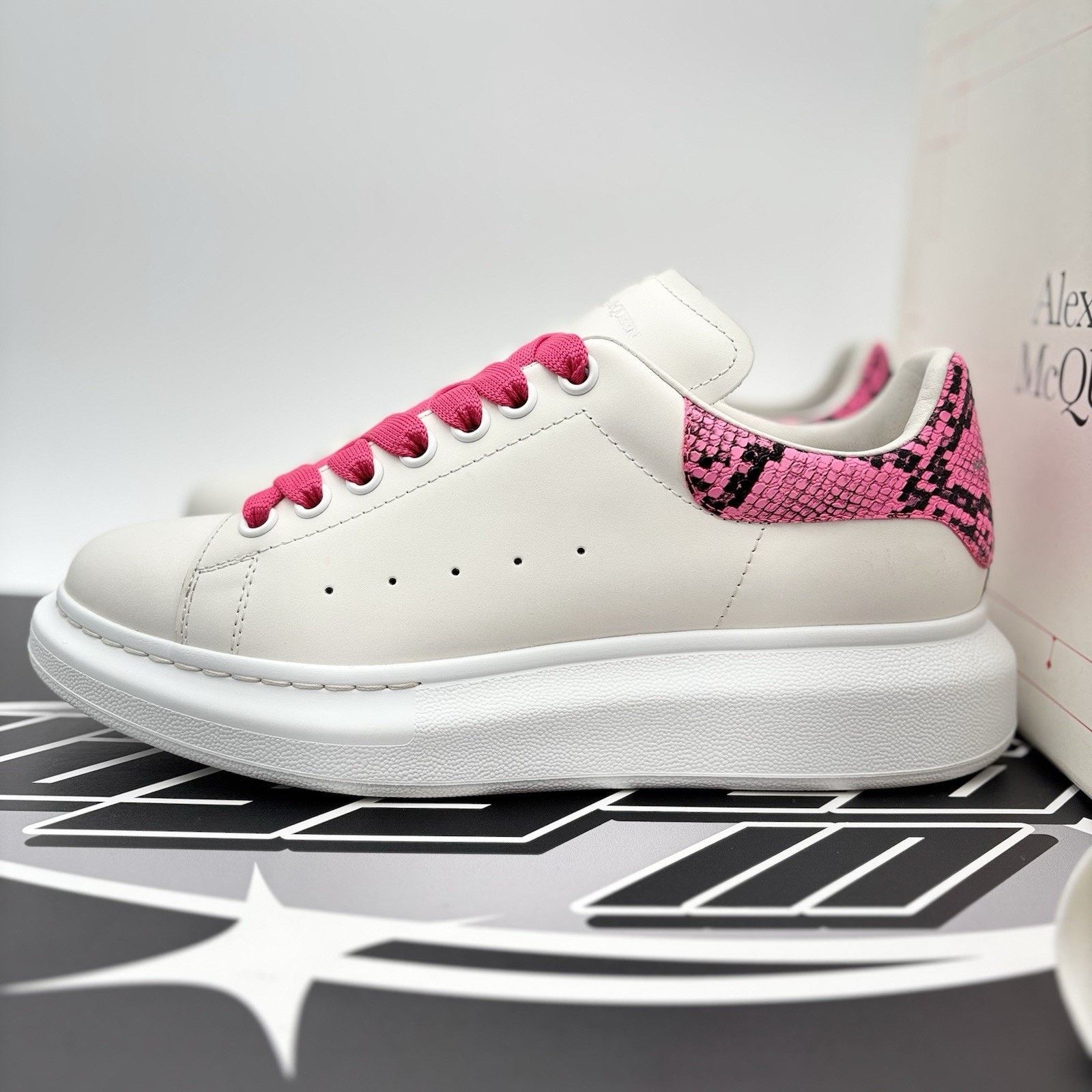 Alexander McQueen Alexander McQueen ' White, Pink Snake Print ' | GREAT COND! Size US 8 / EU 41 - 1 Thumbnail