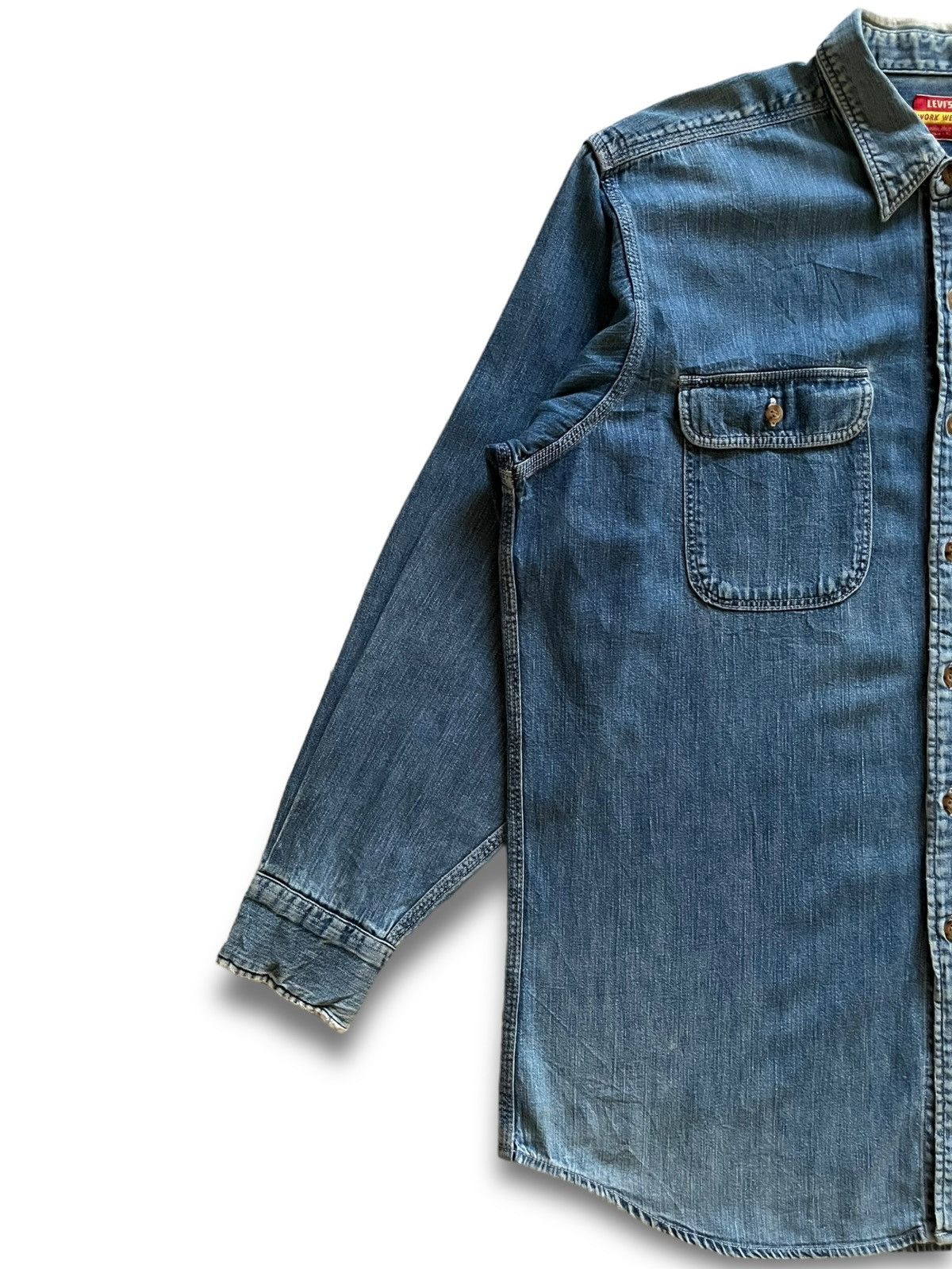 Levi's × Levi's Vintage Clothing SALES🔥Vintage Levis Workwear Orange Tab Denim Button Ups Size US L / EU 52-54 / 3 - 6 Thumbnail