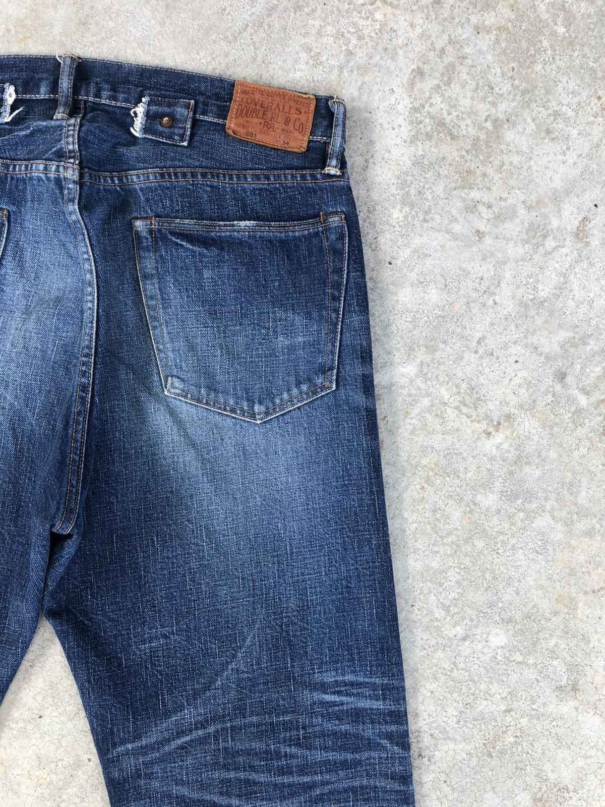 RRL Ralph Lauren Vintage Double RL 081 Selvedge Denim Buckle Back Distressed Size US 34 / EU 50 - 10 Thumbnail