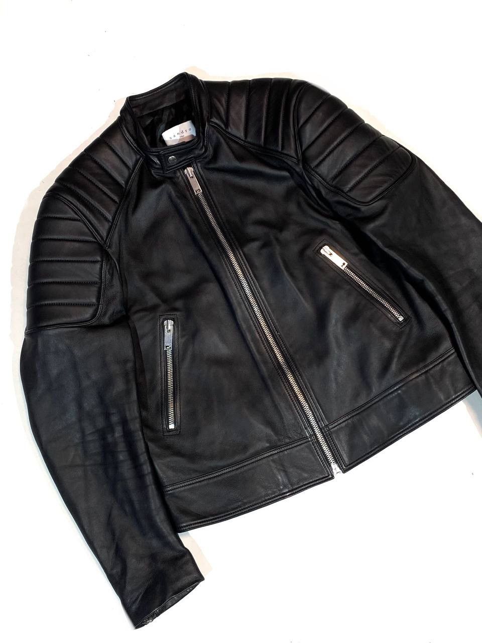 Sandro Sandro Paris Men Leather Jacket Black Biker Motorcycle Rac Size US M / EU 48-50 / 2 - 6 Thumbnail