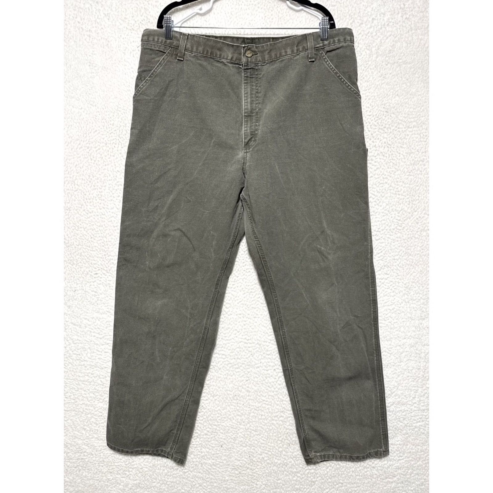 Carhartt VINTAGE Carhartt Pants Carpenter B11 Dungaree Fit 41x31 Green Mens Regular Canvas Cotton Relaxed 42 Waist 32 Inseam Size US 42 / EU 58 - 2 Thumbnail