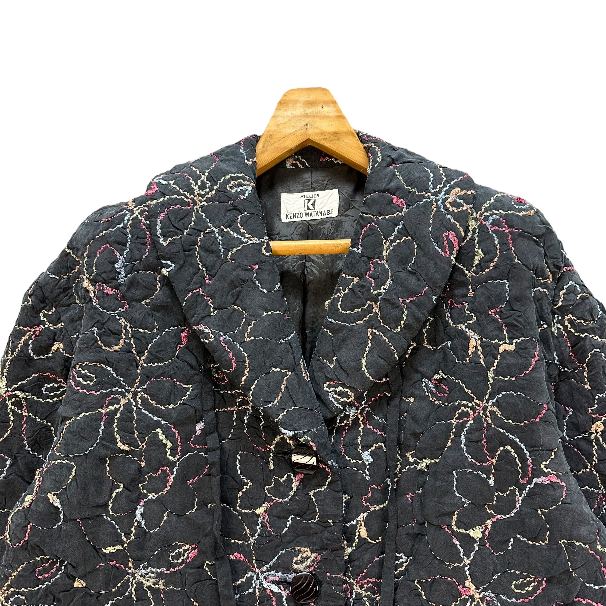 Kenzo 90's Atelier Kenzo Watanabe Motif Florals Overcoat #A23-0537 Size L / US 10 / IT 46 - 2 Thumbnail