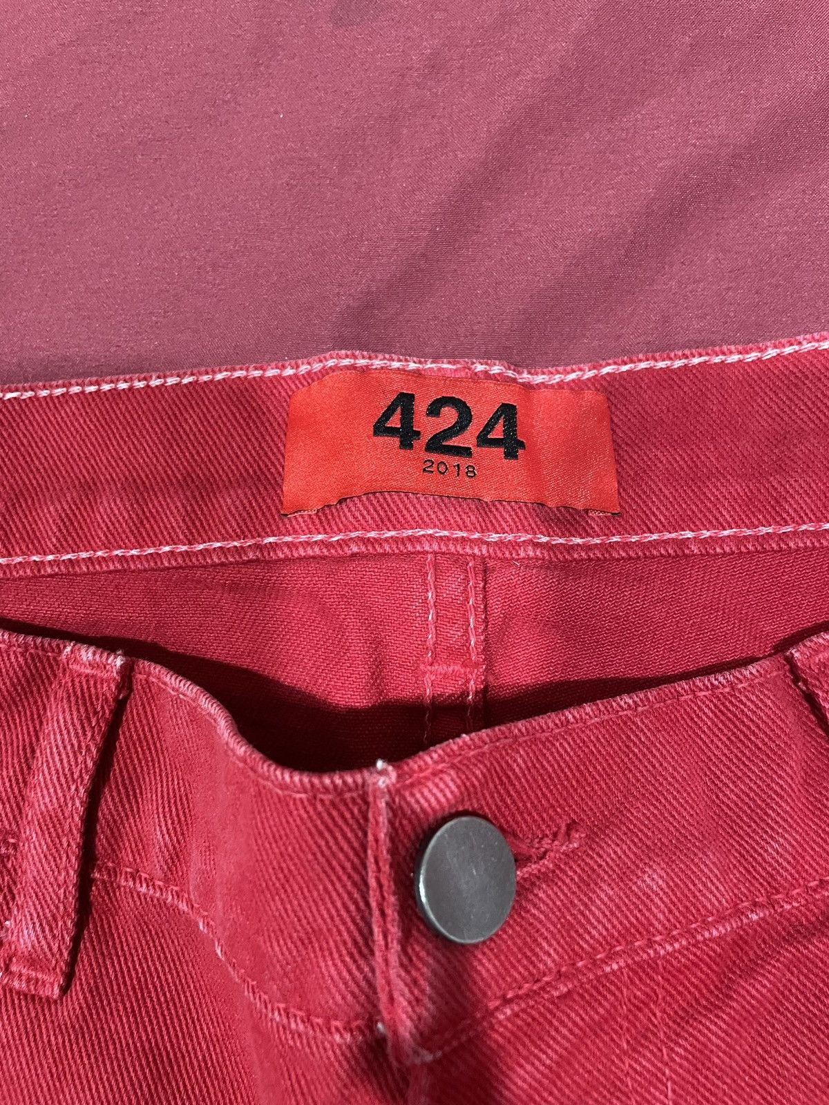 424 Red denim pair of 424 jeans Size US 33 - 2 Thumbnail