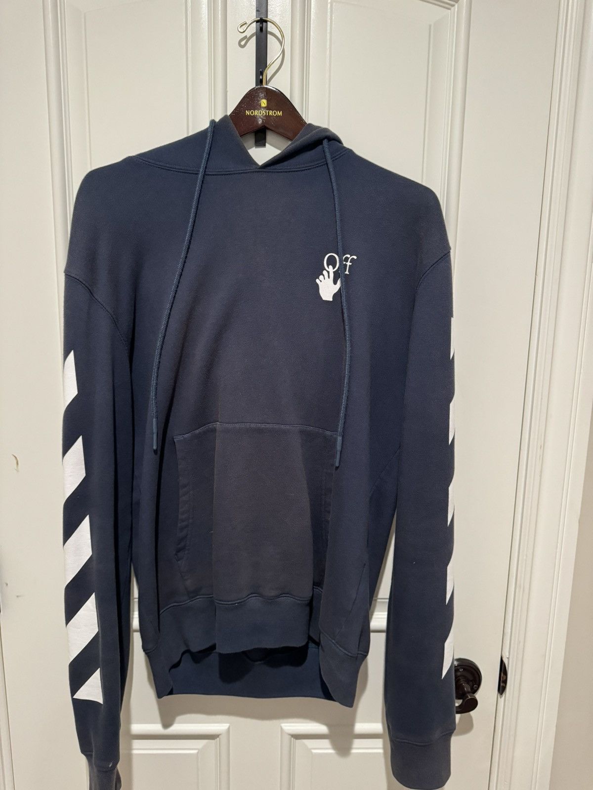 image of Off White Off-White Hoodie in Navy, Men's (Size Medium)