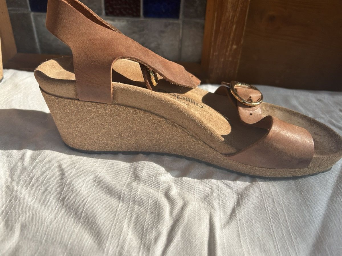 Birkenstock Soley wedge heel with gold ring buckle Size US 9 / IT 39 - 6 Thumbnail