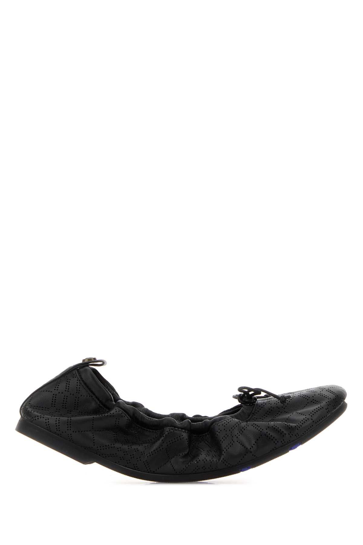 Burberry Black Leather Fawn Ballerinas Size US 7.5 / IT 37.5 - 1 Thumbnail
