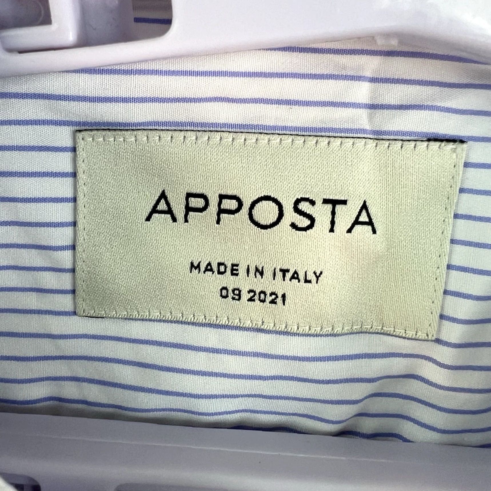 Vintage Apposta Shirt Mens 4XL Striped Button-Up White/Blue Casual Designer Made in Italy Big & Tall Mens Size US XXL / EU 58 / 5 - 3 Thumbnail