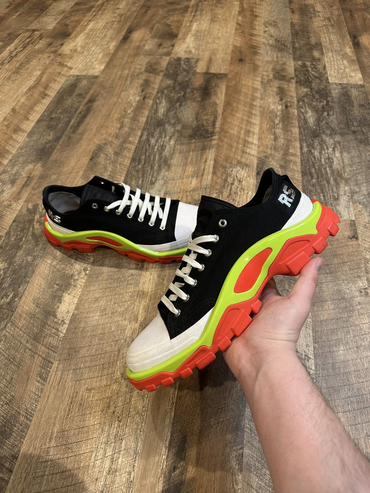 Adidas × Raf Simons Raf Simons x Adidas Detroit Runner Black Silver Slime Size US 12 / EU 45 - 1 Thumbnail