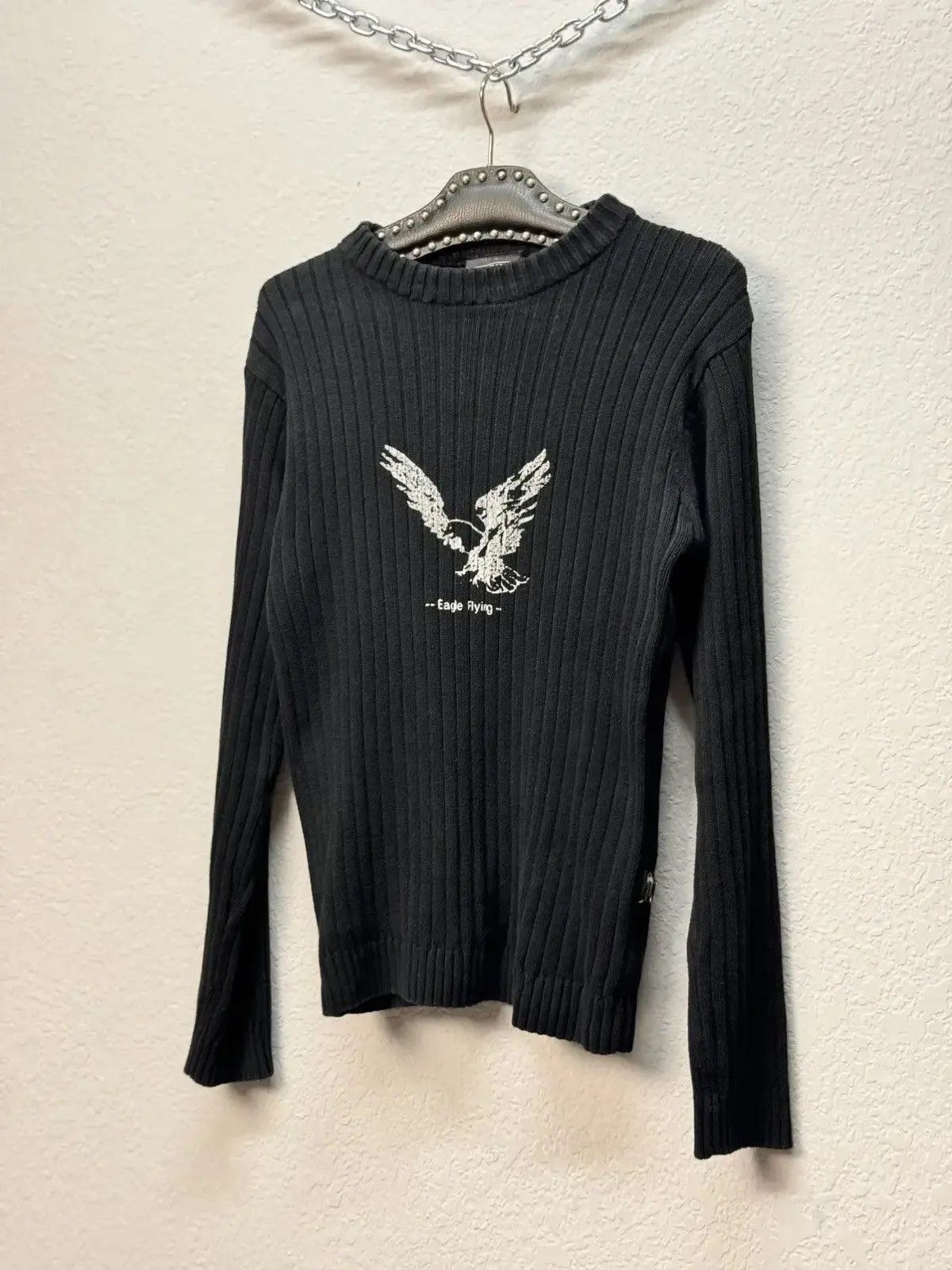 Japanese Brand × Vintage Vintage Y2K Distressed Striped Sweater Faded knit Y2K Effect Size US M / EU 48-50 / 2 - 7 Thumbnail