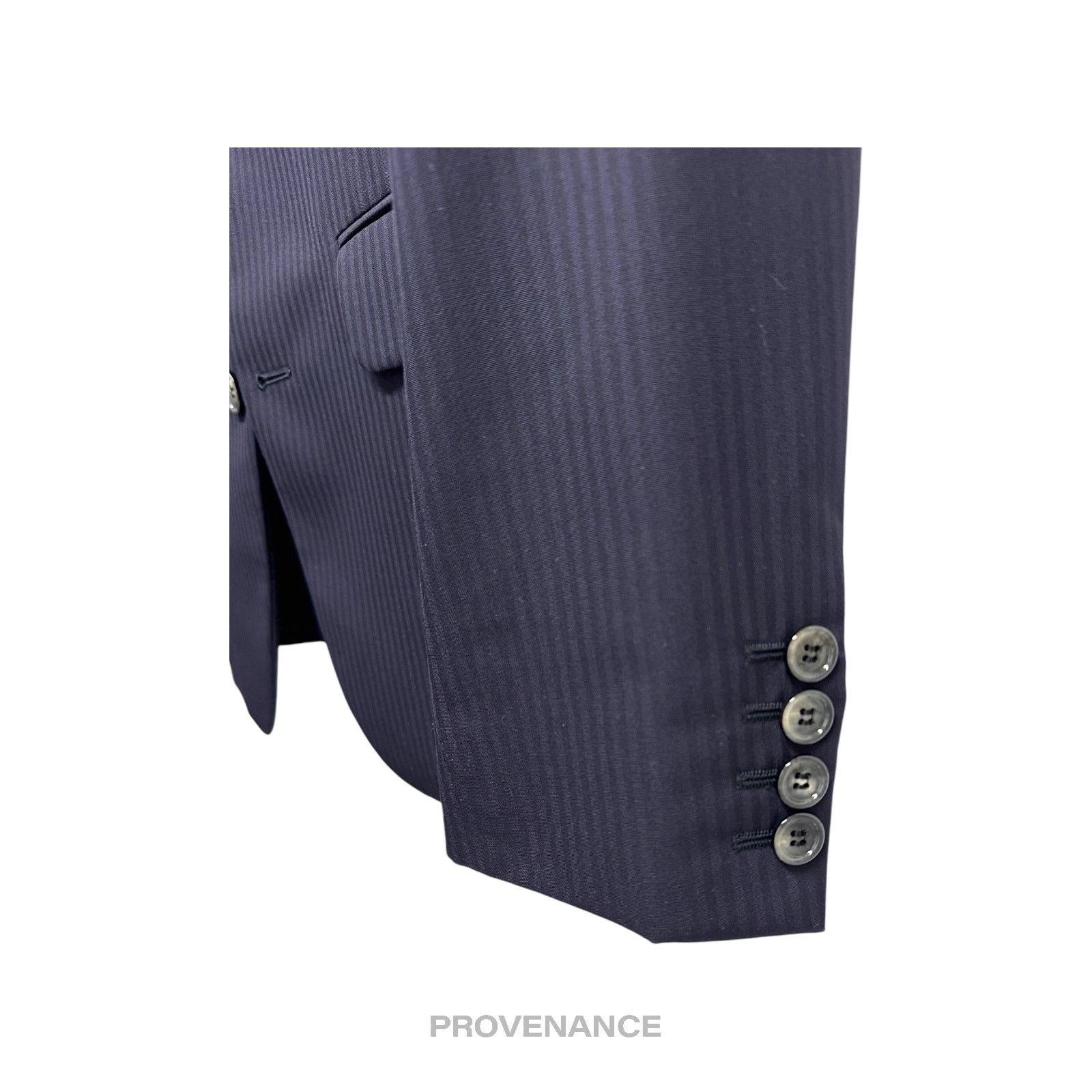 Alexander McQueen 🔴 Alexander McQueen Jacket Coat Blazer - Striped Navy 36R Size 38R - 6 Thumbnail