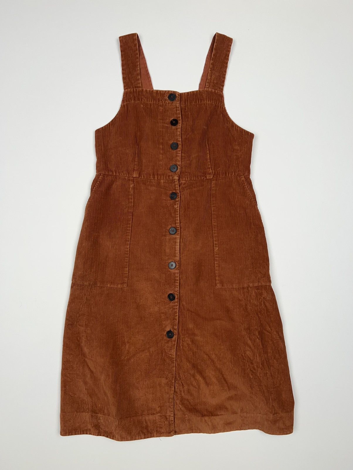 image of Toast Corduroy Velvet Dress Buttons Uk in Terracotta, Women's (Size Large)