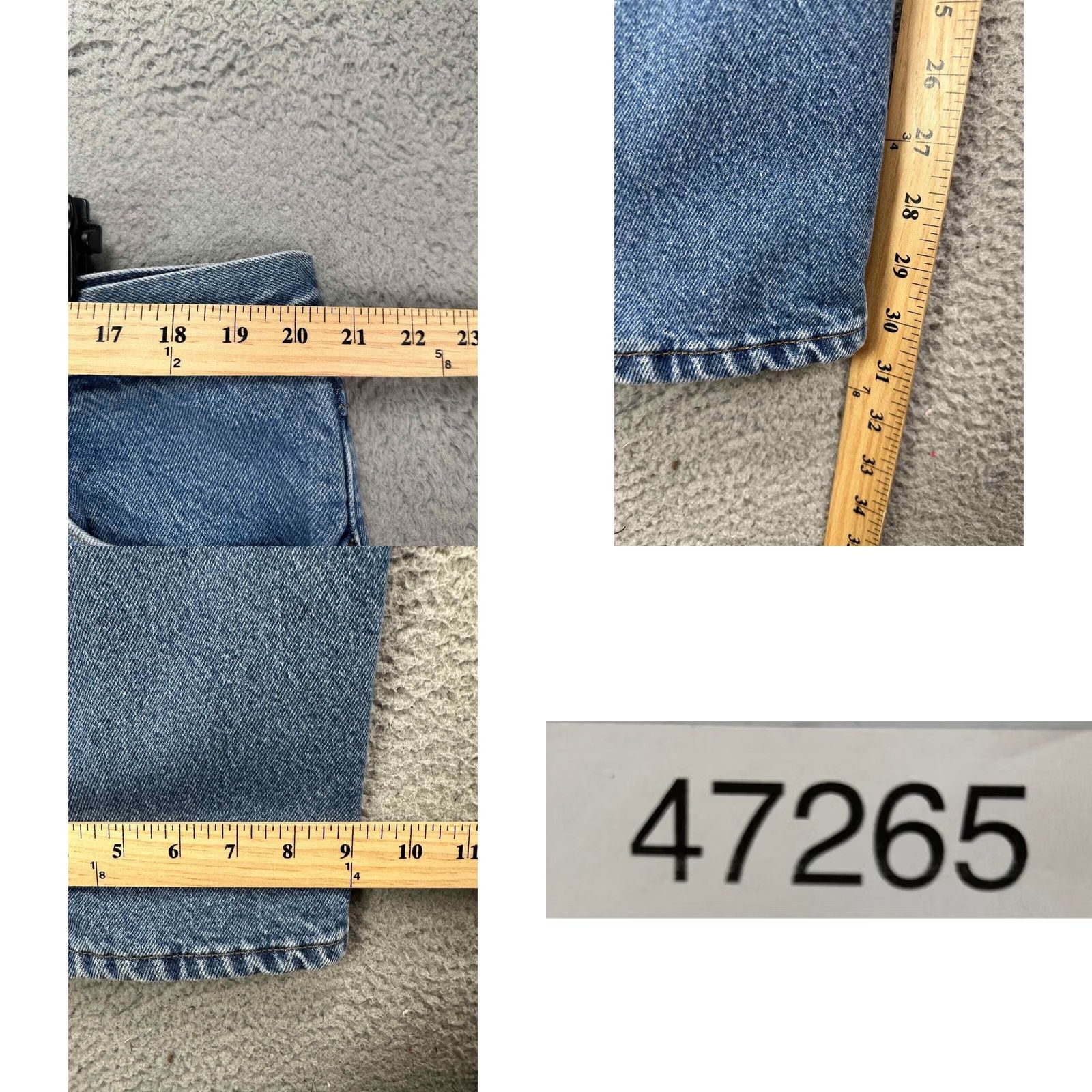 Vintage L.L. Bean Jeans Mens 42X30 Blue Distressed Relaxed Fit Straight Denim Pants Size US 42 / EU 58 - 8 Thumbnail