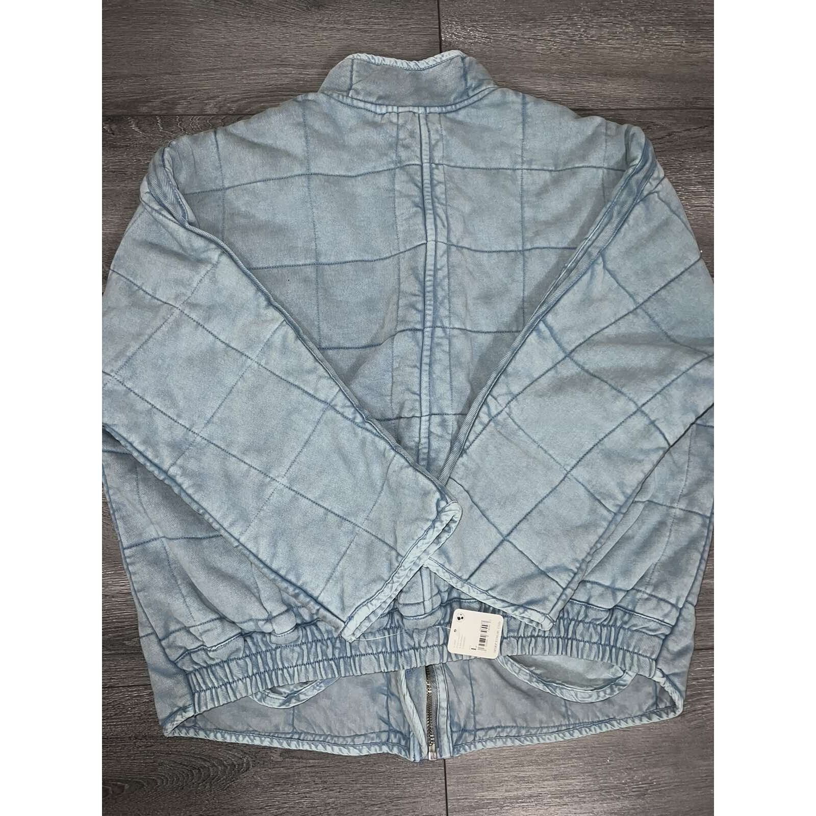 Free People Free People Dolman Quilt Jacket In Wavy Water Size L A002070 Size L / US 10 / IT 46 - 6 Thumbnail