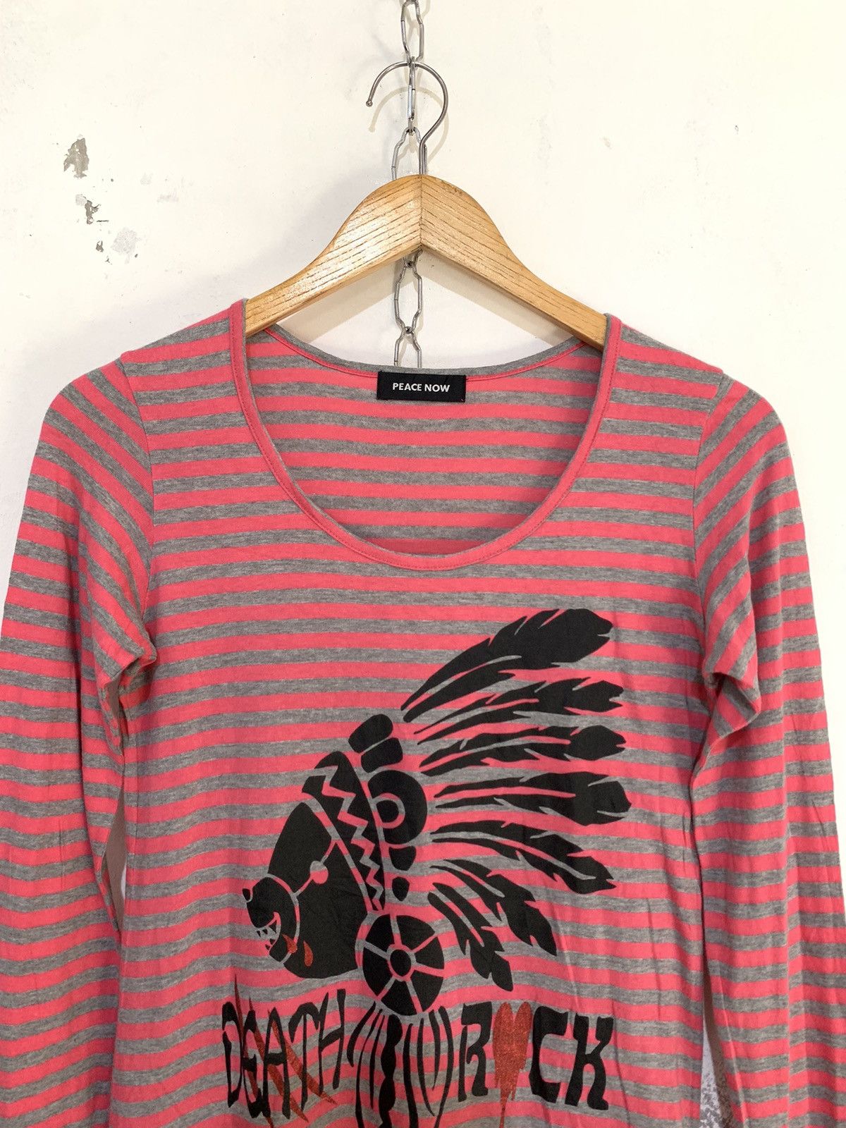 If Six Was Nine Black peace now death rock stripes long sleeve tee Size US S / EU 44-46 / 1 - 2 Thumbnail