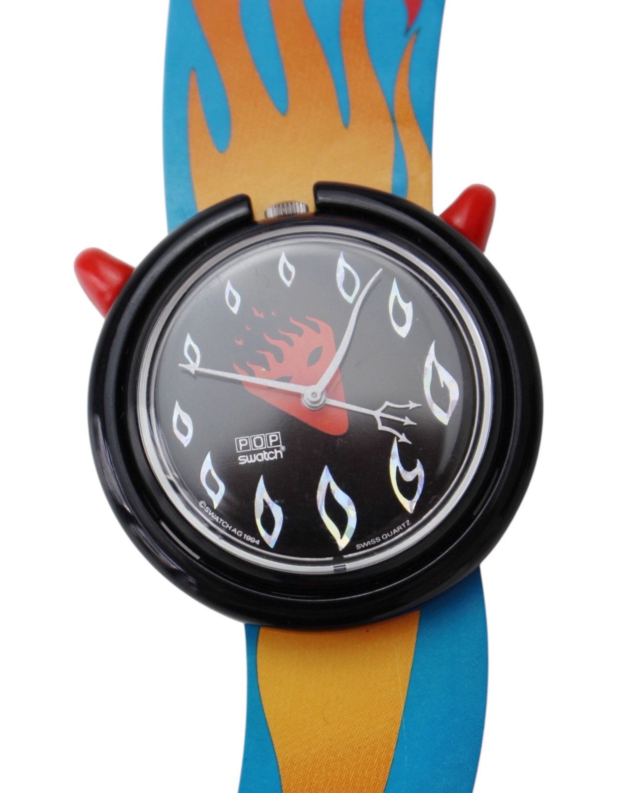 Swatch 1994 SWATCH POP “DEVIL HEAD” W DEVIL TAIL LEATHER STRAP Size ONE SIZE - 6 Thumbnail