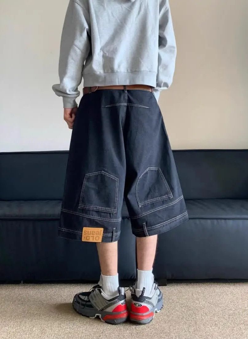 Jean × Vintage Inverted Waist Baggy Denim Shorts Size US 34 / EU 50 - 1 Thumbnail