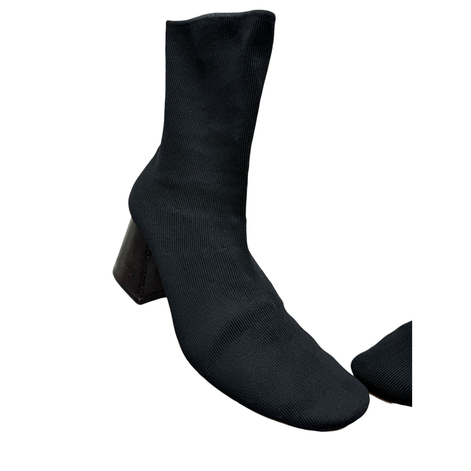 Celine Phoebe Philo Black Knit Sock Ankle Boots Size US 7.5 / IT 37.5 - 2 Thumbnail