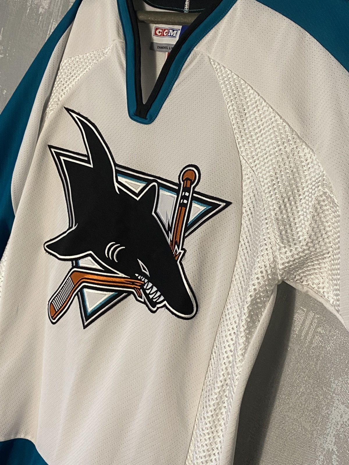 Ccm Vintage 90s CCM San Jose Sharks NHL Hockey Jersey Shirt Size US M / EU 48-50 / 2 - 2 Thumbnail