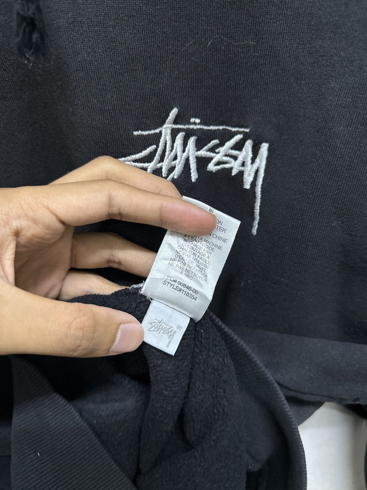Stussy 2000s Distressed Stussy Signature Sun Faded Hoodie Size US M / EU 48-50 / 2 - 9 Thumbnail