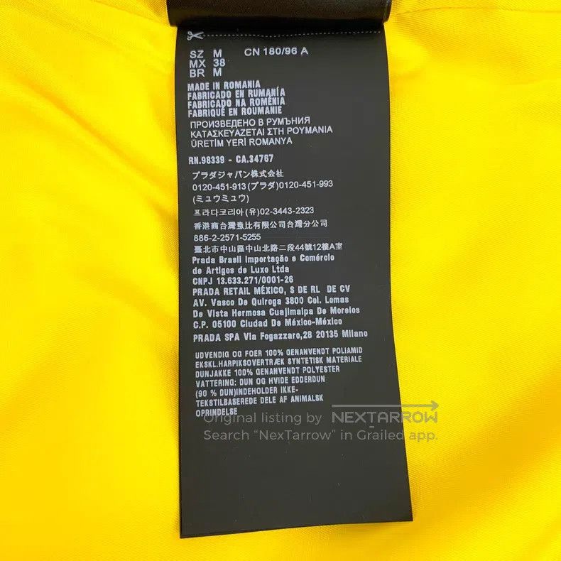 Prada Prada Yellow logo diamond hooded down vest Size US M / EU 48-50 / 2 - 9 Thumbnail
