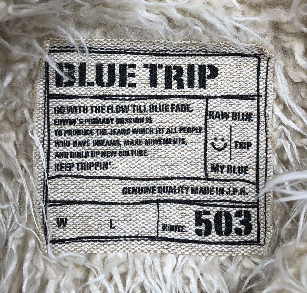 Vintage Vintage Edwin Faux Fur Lining Shearling Denim Jacket Size US L / EU 52-54 / 3 - 19 Thumbnail