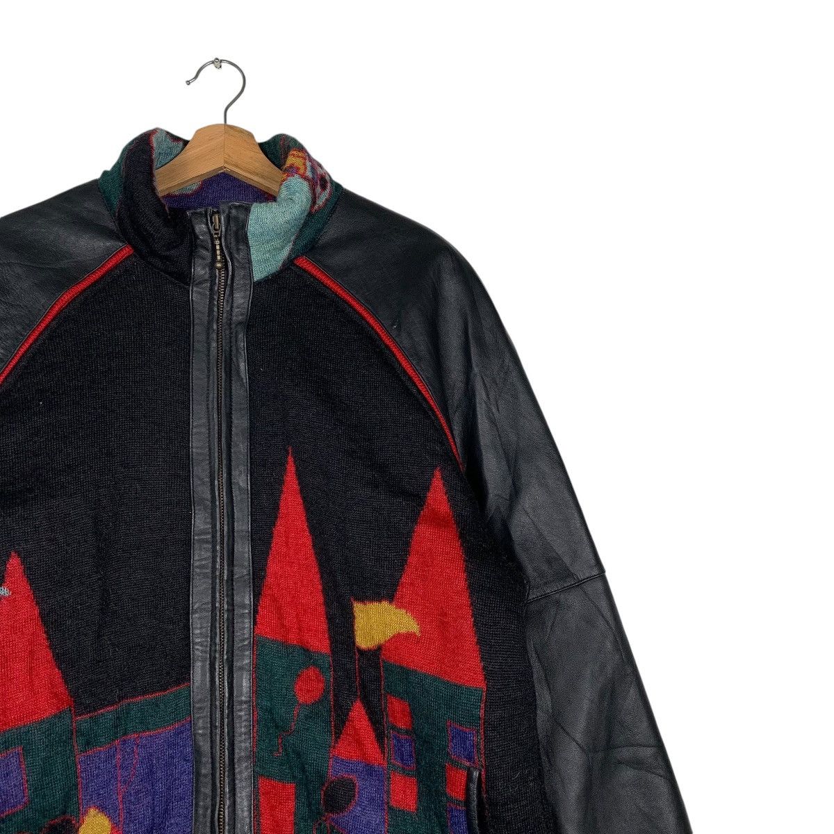 Japanese Brand Kevu Classics Picasso Style Design Mohair Leather Jacket Size US M / EU 48-50 / 2 - 5 Thumbnail