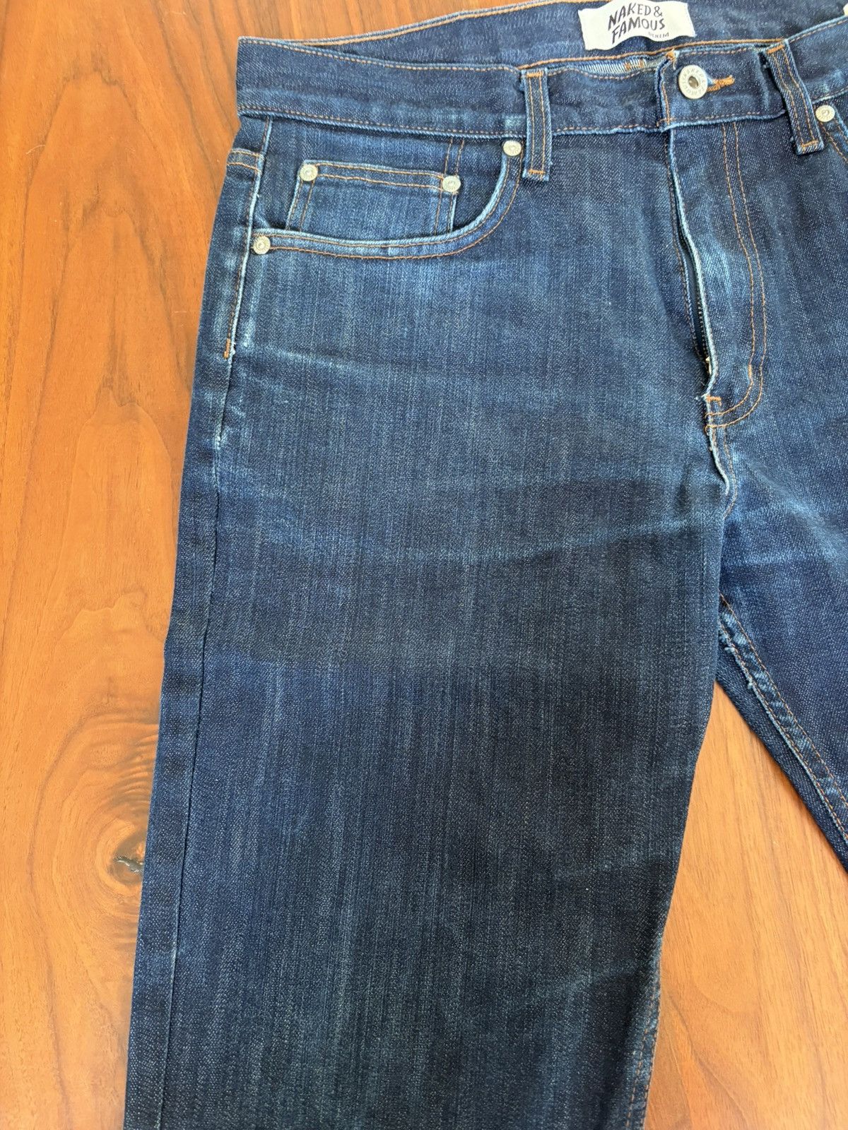 Naked & Famous Naked & Famous Easy Guy – Selvedge Denim w/ Fades (Size 33) Size US 33 - 4 Thumbnail