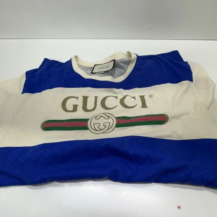 Gucci Gucci Gucci SS20 Blue and White Striped T-shirt -2506 Size US M / EU 48-50 / 2 - 9 Thumbnail