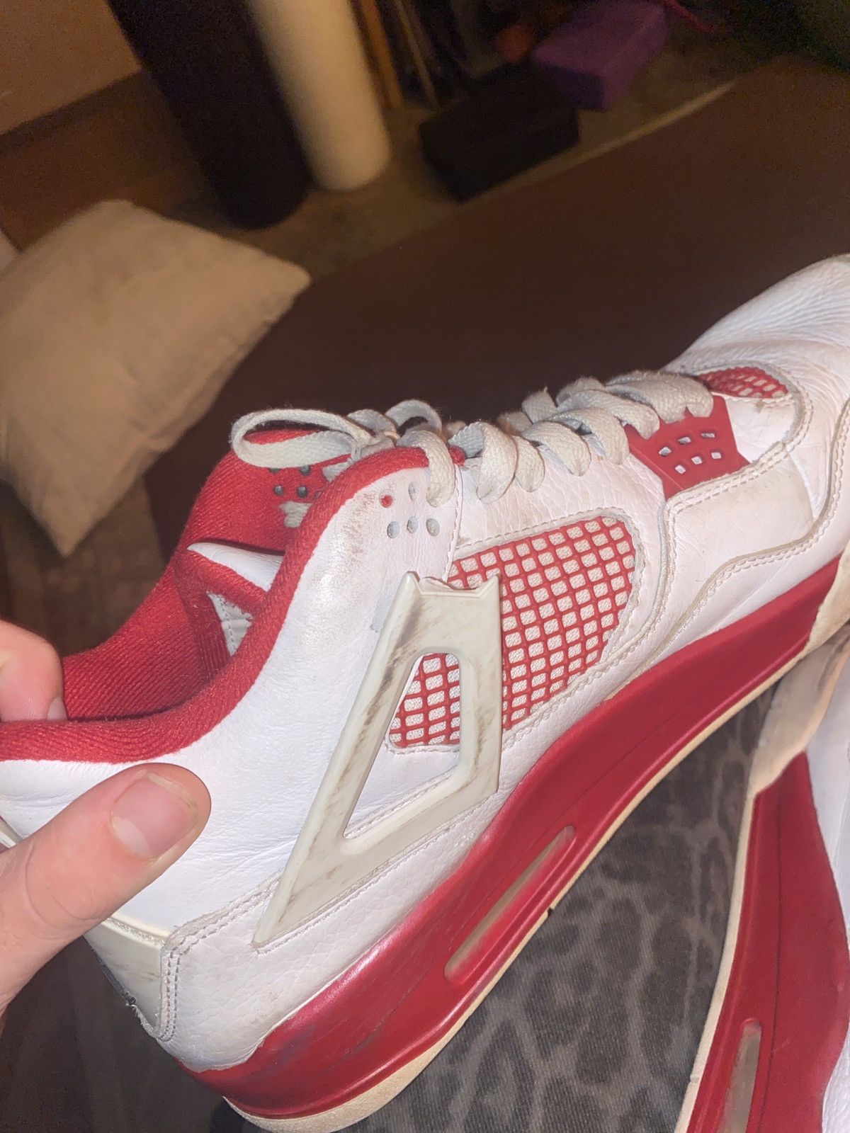 Jordan Brand Jordan 4 White and Red Size US 14 / EU 47 - 6 Thumbnail