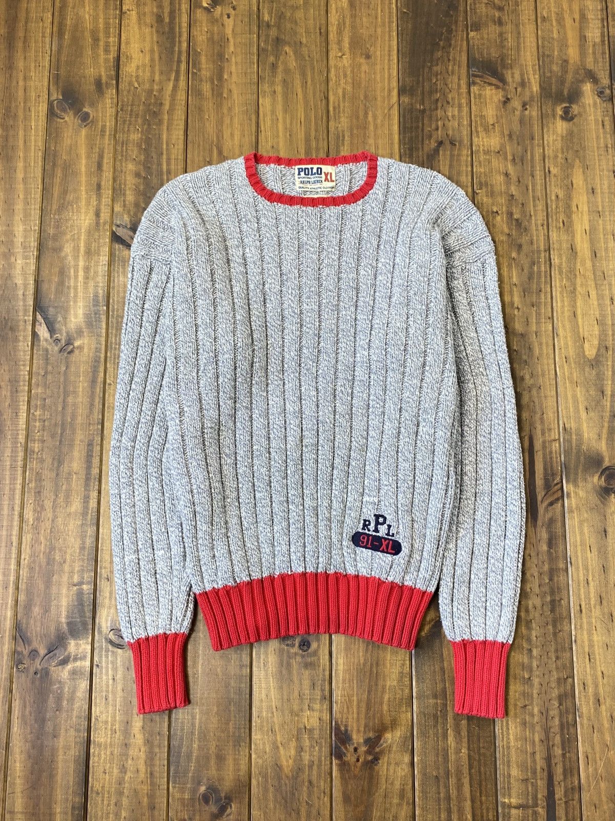 Polo Ralph Lauren × Vintage Vintage 1991 Polo Ralph Lauren sporting goods sweater Size US XL / EU 56 / 4 - 1 Thumbnail