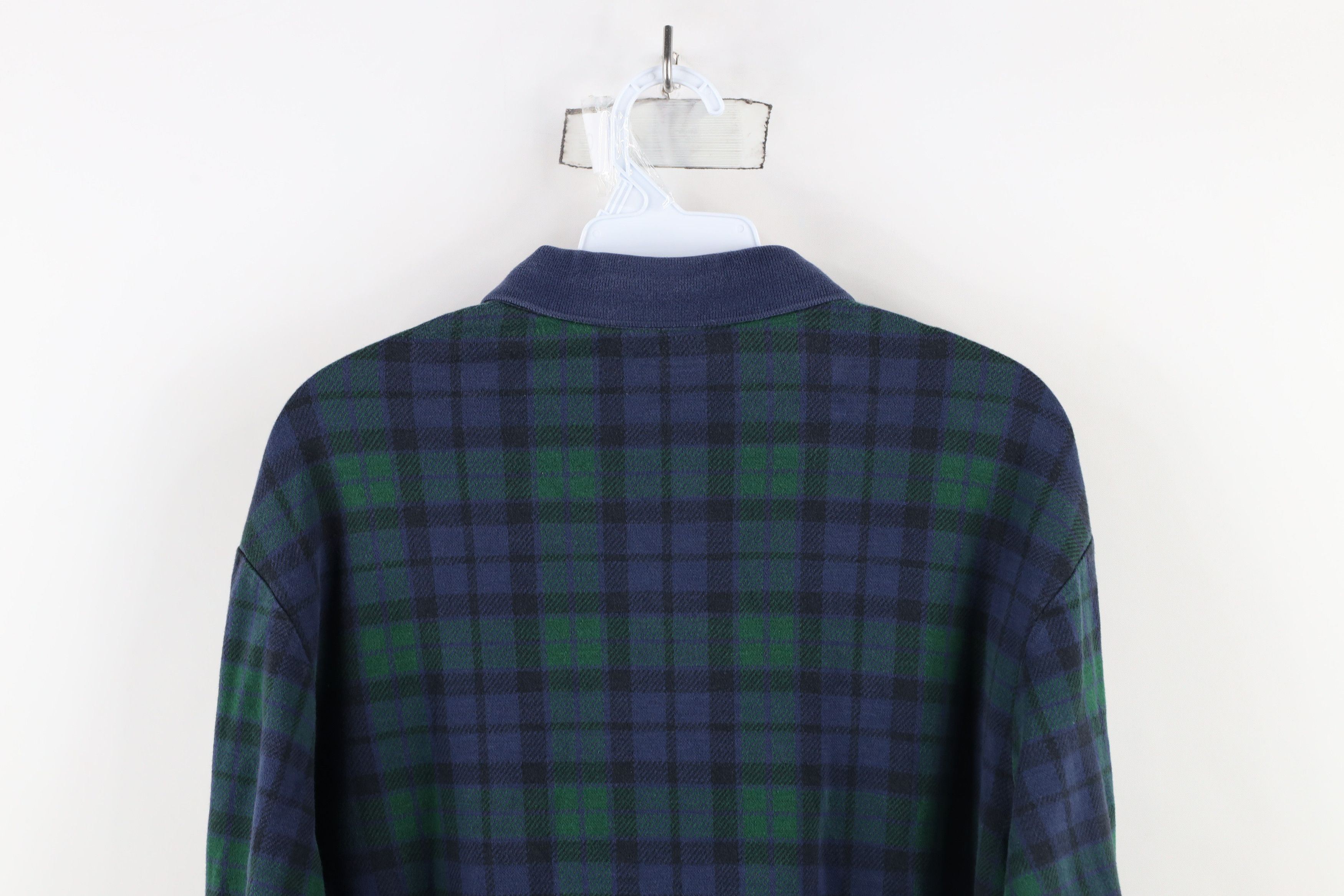 Lands' End × Vintage Vintage Y2K Lands End Knit Long Sleeve Rugby Polo Plaid Size US L / EU 52-54 / 3 - 8 Thumbnail