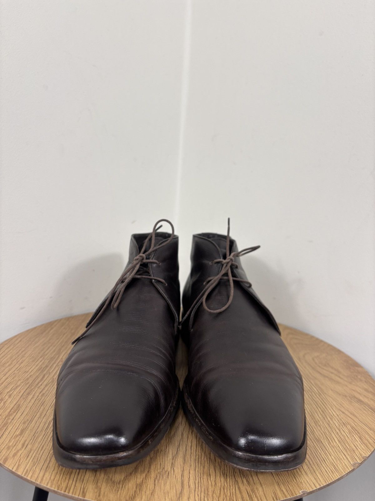 Ermenegildo Zegna Ermenegildo Zegna Men’s Dark Brown Leather Chukka Boots Size US 9.5 / EU 42-43 - 6 Thumbnail