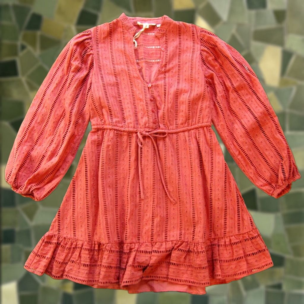 Anthropologie Forever That Girl NWT Pink Cotton Anthropologie Long Sleeve Dress XXS Smocked Knee Length Dress Women Size XXS / US 00 / IT 34 - 1 Thumbnail