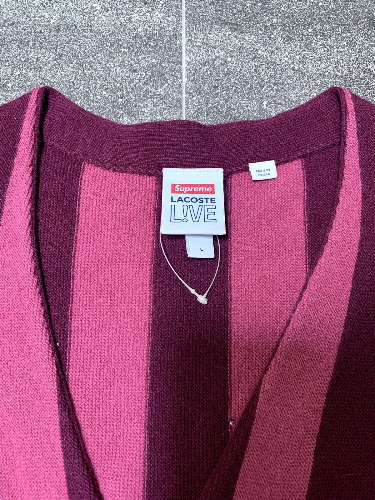 Lacoste × Supreme Striped Wool Cardigan Size US L / EU 52-54 / 3 - 9 Thumbnail
