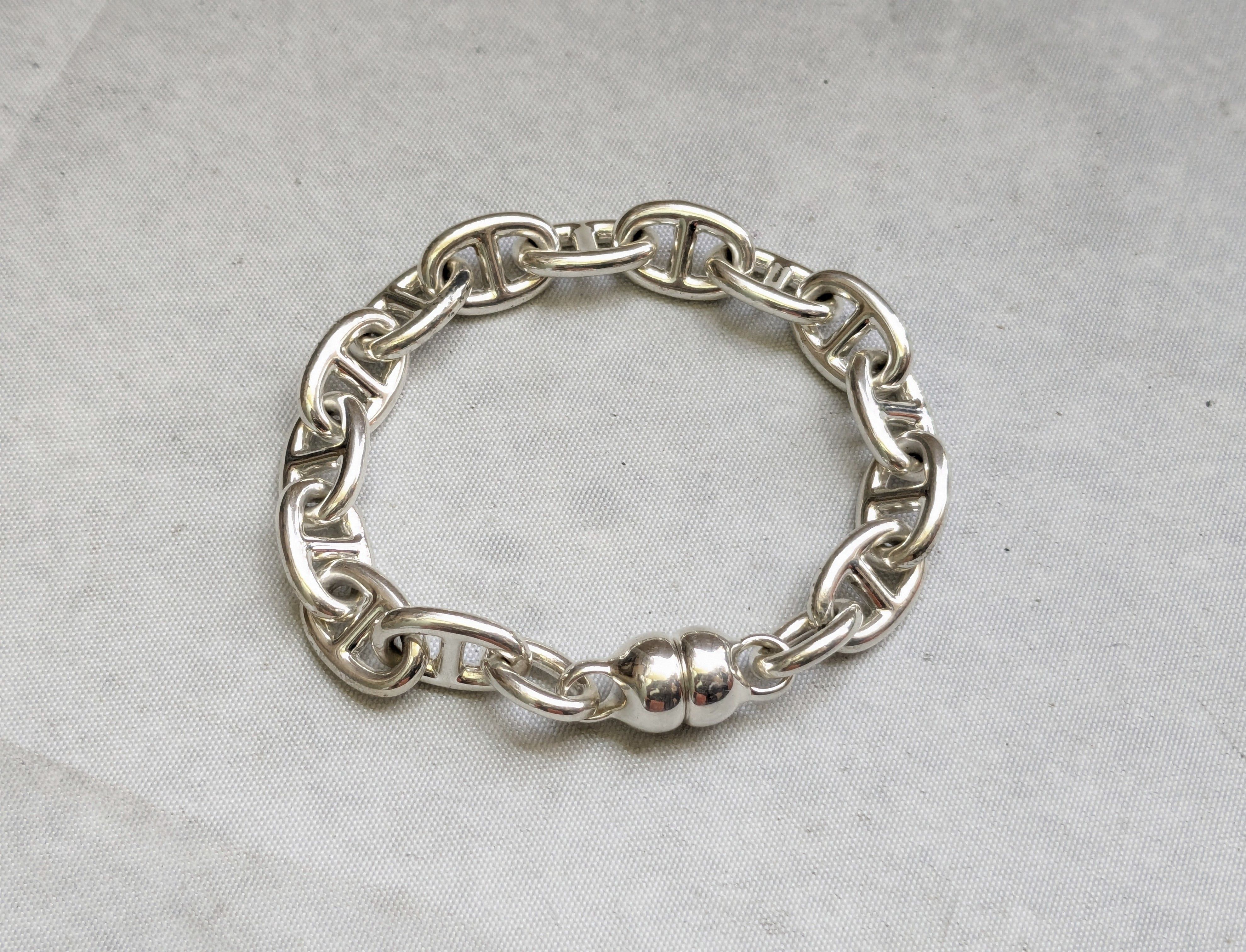 Jewelry Milor Sterling Silver Bracelet Anchor Mariner 7.5" Size ONE SIZE - 2 Thumbnail
