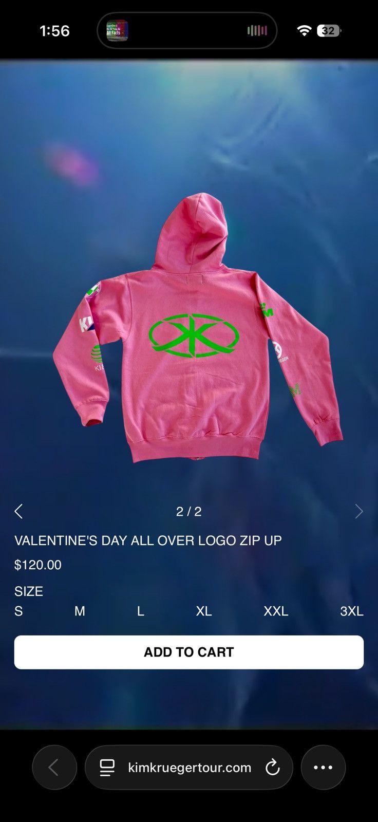 Kim Krueger Kim Krueger Valentines Day Full Zip Logo Hoodie Size Large Size US L / EU 52-54 / 3 - 6 Thumbnail