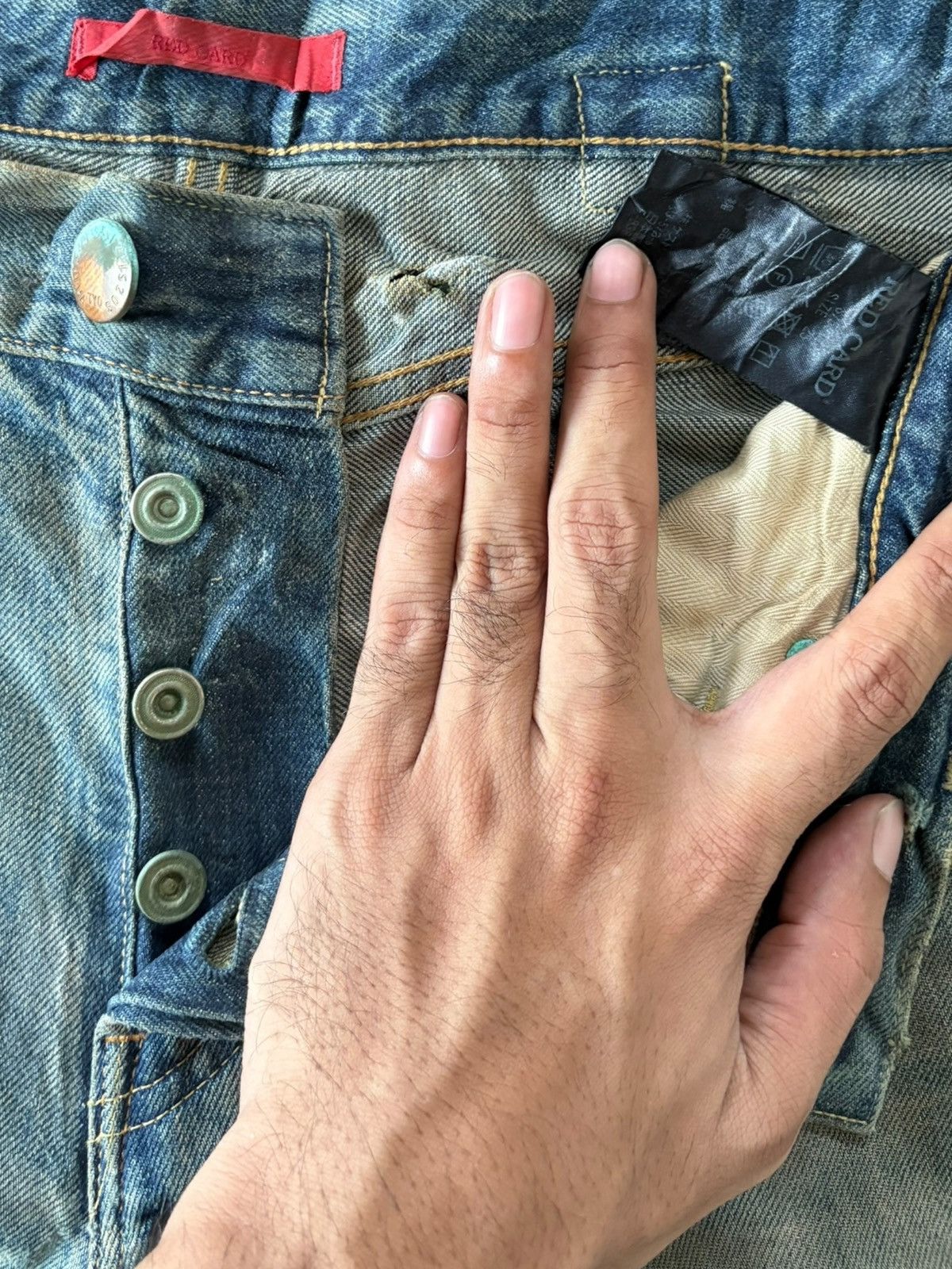 Edwin Vintage Japanese Red Card Buckle Back Mud Wash Distress Jean Size US 34 / EU 50 - 5 Thumbnail