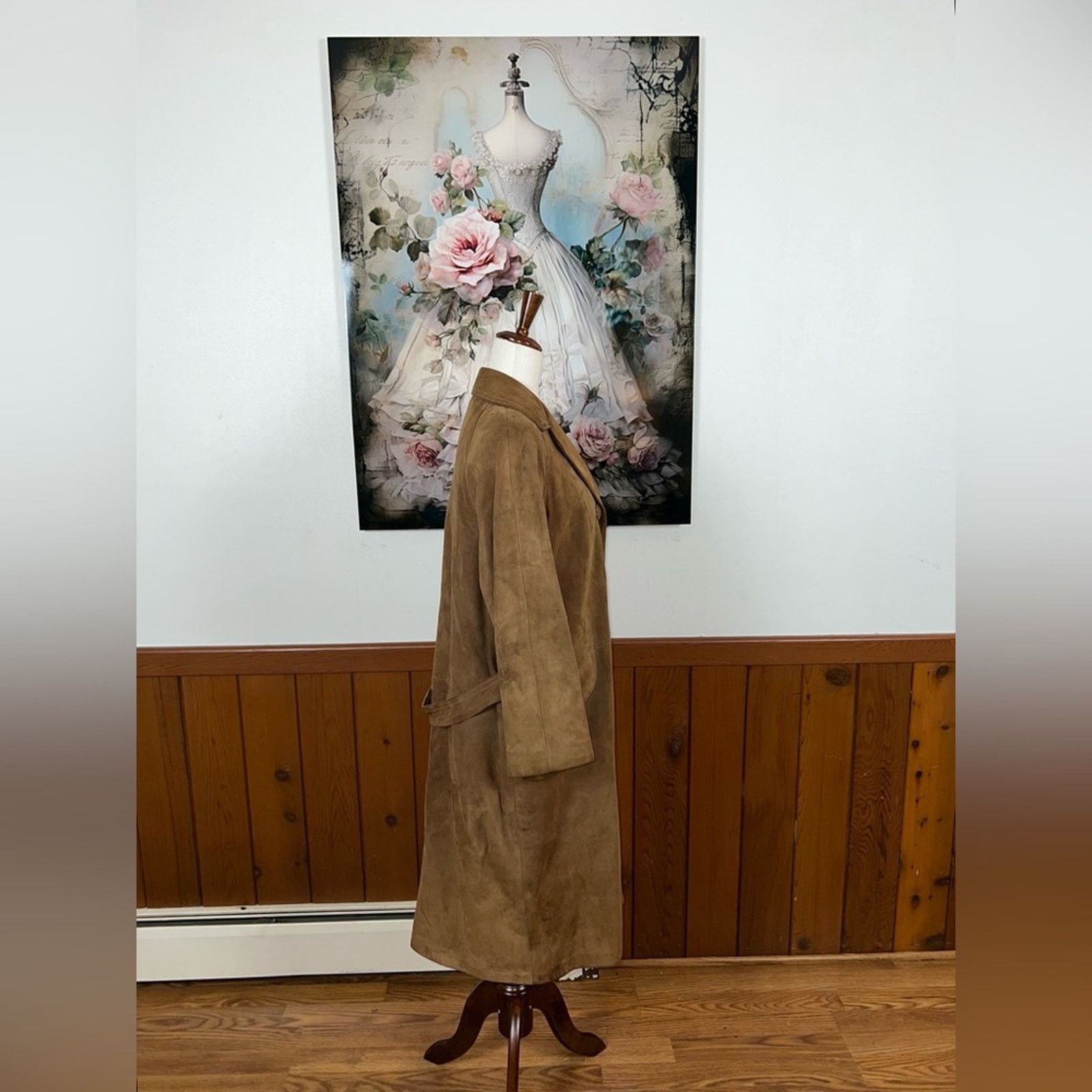 Vintage Nice Vintage 90s Stuart’s Tan Suede Trench Coat! Size M / US 6-8 / IT 42-44 - 3 Thumbnail