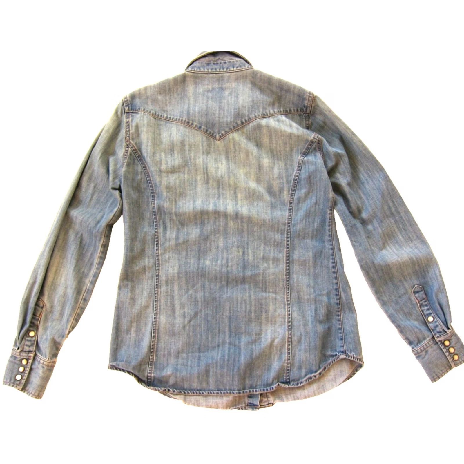 J.Crew J.CREW 100% Cotton Blue Denim Jean Snap Collared Long Sleeve Shirt Women XS Denim Shirt XS Womens Blue 100% Cotton Denim Shirt J.CREW Size XS / US 0-2 / IT 36-38 - 2 Thumbnail