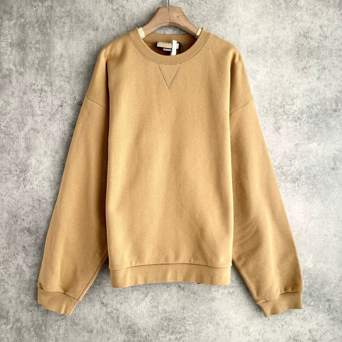Gucci Gucci Camel Cotton Red-Green Stripe Fleece-Lined Sweatshirt Size US XL / EU 56 / 4 - 1 Thumbnail