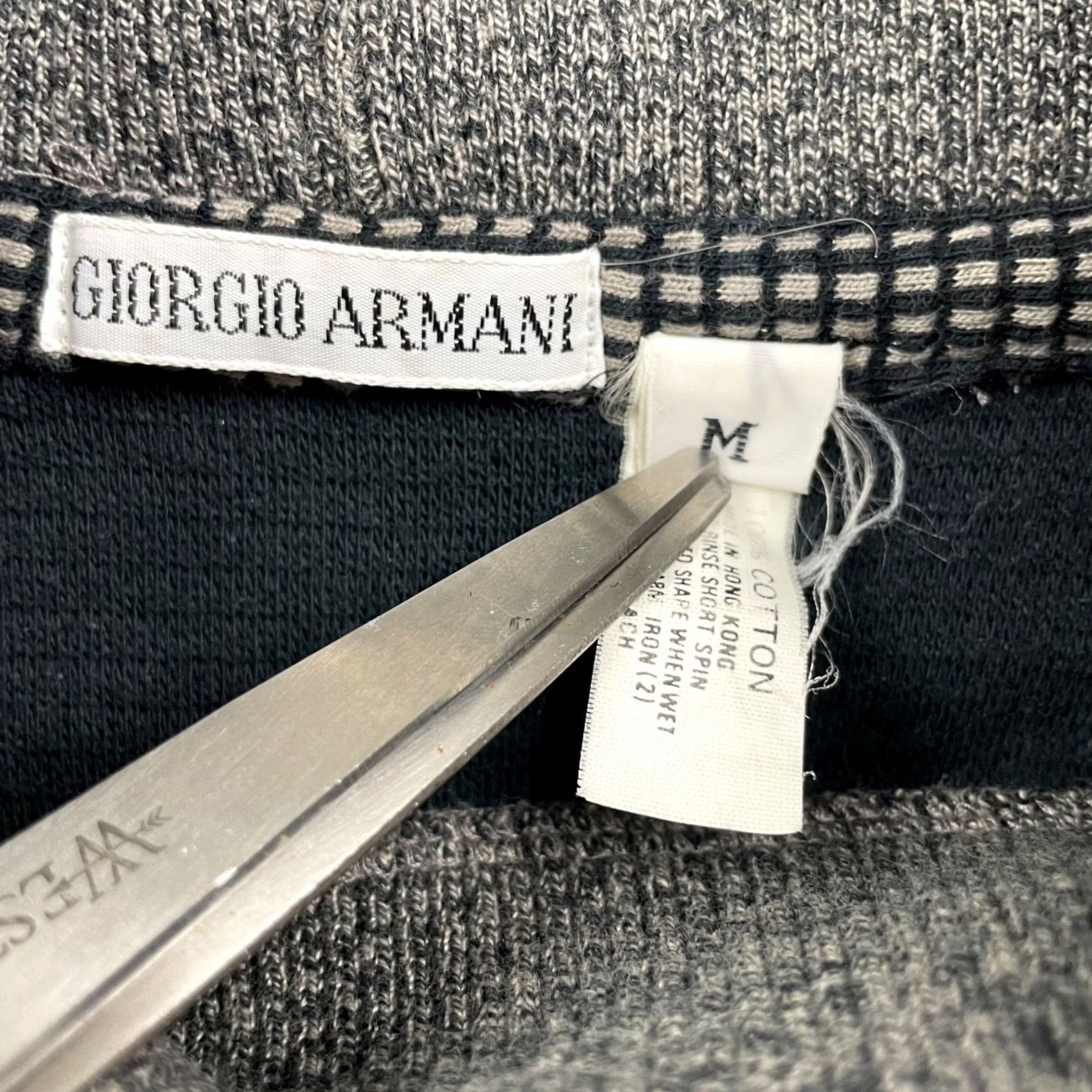 Giorgio Armani VINTAGE Giorgio Armani Men's Sweatshirt Gray Mock Turtleneck Medium Cotton Size US M / EU 48-50 / 2 - 3 Thumbnail