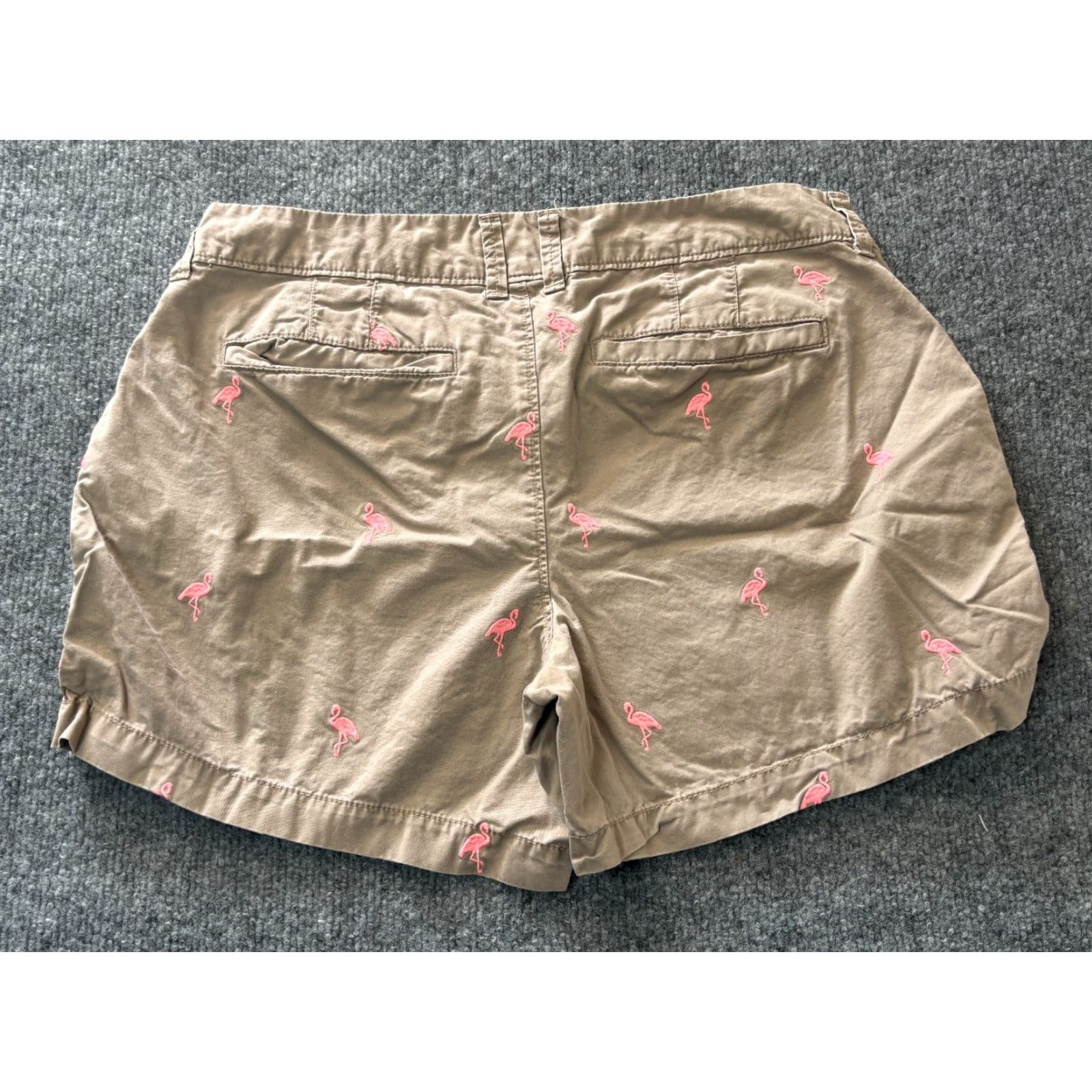 Old Navy Old Navy Women's Khaki Shorts Pink Flamingo Embroidered- Size 6 Size 28" / US 6 / IT 42 - 6 Thumbnail