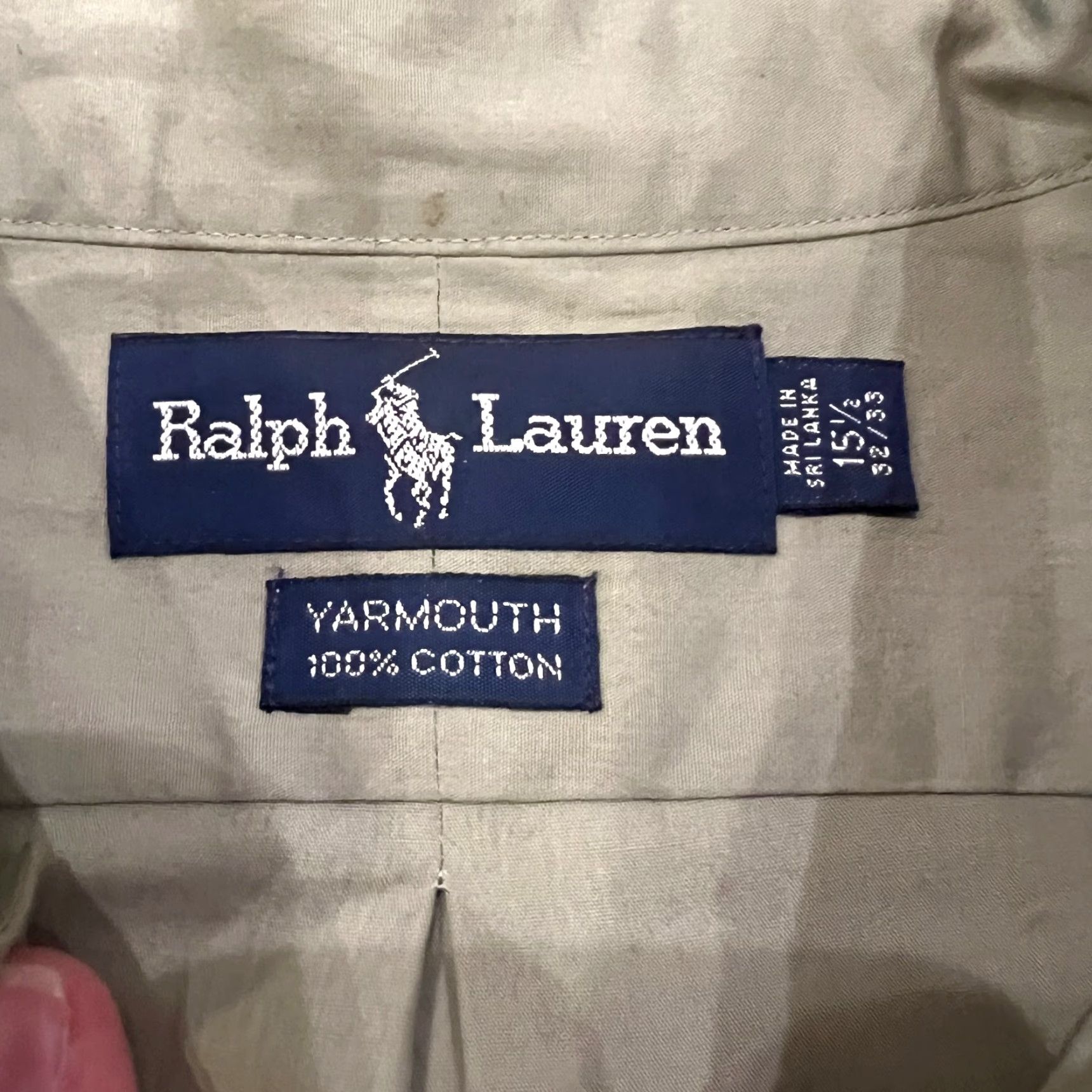 Ralph Lauren VINTAGE Ralph Lauren Yarmouth Dress Shirt Green Men’s 15.5 32/33 Shirt Long Sleeve Button-Down Collared Regular 32 in Logo Manufacturer: Ralph Lauren Size 42R - 5 Thumbnail